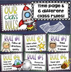 a poster with different rules for students to use in their class room, including the rocket and