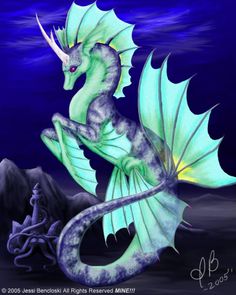 a digital painting of a green and white dragon sitting on its hind legs in the air