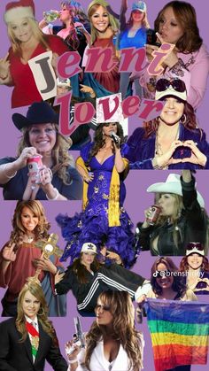 the collage shows many different people dressed in costumes and hats, including one woman wearing a