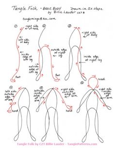 how to draw the body and legs of a person in different positions, with instructions for each