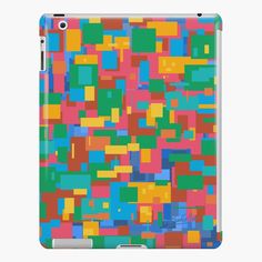 an ipad case with colorful squares on it