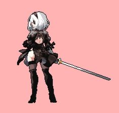 2b Yorha, Pixel Life, Modele Pixel Art, Bloodborne Art, Piskel Art, Pixel Characters, Pixel Art Tutorial, Arte 8 Bits, 8bit Art