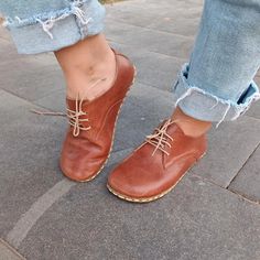 Lace-Up Oxford: Brown Color Wide Sandals, Barefoot Boots, Closed Toe Sandals, Leather Sole Shoes, Brown Leather Sandals, Minimalist Shoes, Toe Sandals, Barefoot Shoes, Silver Shoes