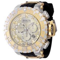 This beautiful Invicta Sea Hunter watch contains a precise Quartz movement in addition to a steel, gold case. Its face displays a gold, metal, mother of pearl, oyster dial protected by a highly resistant Flame Fusion Crystal. This timepiece is completed by a black, gold, silicone, stainless steel band and it offers water resistance of up to 500 m. A masterpiece in timing has joined the ranks of the Pro Diver collection, the Invicta Sea Hunter. Prominently sized and ready to face the deepest dept Gold Chronograph Watch With Round Dial, Gold Watch Accessories With Tachymeter, Gold Watches With Tachymeter And Round Dial, Luxury Gold Diamond Watch With Tachymeter, Gold Diamond Watch With Tachymeter, Gold Chronograph Watch With Metal Dial For Anniversary, Gold Chronograph Watch For Anniversary, Gold Chronograph Watch For Anniversary With Metal Dial, Mens Wardrobe Essentials