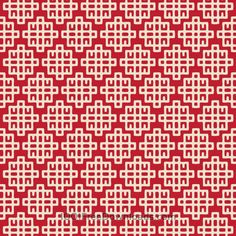 a red and white background with small squares