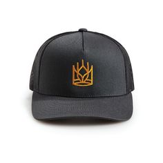 This stylish structured trucker hat features a traditional mid-profile design for that classic baseball cap look and feel. A mesh back offers ultimate breathability while a classic snapback offers a custom fit. Embroidered gold wheat crown represents our heritage, our quality, our commitment to agriculture, and baking. | King Arthur Baking - Modern Trucker Hat-Crown Gold Adjustable Snapback Baseball Cap, Adjustable Gold Snapback Baseball Cap, Gold Snapback Hat With Curved Brim, Gold Adjustable Snapback Hat With Curved Brim, Gold Curved Brim Adjustable Snapback Hat, Gold One Size Snapback Baseball Cap, Gold Adjustable Snapback Hat, Adjustable Gold Snapback Hat, Adjustable Gold Snapback Cap