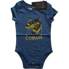 Nirvana Kurt Cobain Laces Kids Baby Grow Nirvana Kurt Cobain, Nirvana Kurt, Baby Grow, Screen Printing Designs, Black Sabbath, Baby Body, Baby Grows, Cotton Baby, Kurt Cobain