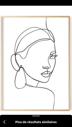 a line drawing of a woman's face in black and white with the words, plus