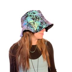 The perfect summer festival accessory! Our floppy bucket hat provides sun protection in fun fabrics to match our outfits. These bucket hats are made in spandex and fully lined. Soft elastic ties keep the hat in place on windy days. Because of the "floppy" style, this hat is foldable and mashable and can fit in your pocket!- One size fits most- Handmade in USA - in our shop in Michigan- Full lined- Floppy bucket style- Soft elastic ties for under chinWe can make this hat in any of our fabrics! If Floppy Bucket Hat, Rave Hats, Fun Fabrics, Festival Accessories, Hat Summer, Windy Day, Bucket Hats, Summer Festival, Sun Hat