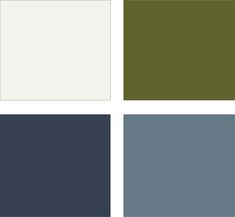 four different shades of gray, green and white with the same color scheme in it