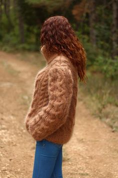 Men Mohair Sweater TurtleneckHand Knit Cable Chunky Pullover | Etsy Brown Mohair Knitted Sweater, Cozy Hand-knitted Brown Sweater, Cozy Hand Knitted Brown Sweater, Cozy Brown Mohair Sweater, Handmade Brown Sweater With Long Sleeves, Brown Cozy Knitted Sweater, Cozy Brown Knitted Sweater, Handmade Cozy Long Sleeve Knitting Pattern, Handmade Casual Sweater For Fall