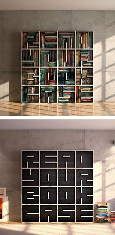 there are two bookshelves in the same room