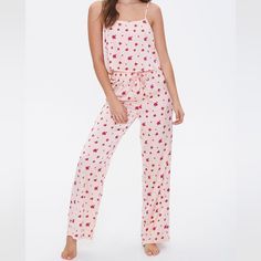 Never Worn!! Size Small Light Pink/Hot Pink Rose Print Pajamas Polyester And Spandex Summer Sleepwear From Forever 21, Summer Sleepwear By Forever 21, Forever 21 Summer Sleepwear, Forever 21 Summer Loungewear Sleepwear, Forever 21 Summer Sleepwear For Loungewear, Forever 21 Sleepwear For Summer Loungewear, Forever 21 Pajamas, Hot Pink Roses, Sleep Set