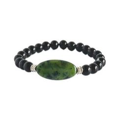 Jade Focal Bracelet This bracelet is made with high-quality Jade and either Black Onyx or Obsidian stones which bring calm and insight to the wearer. Zodiac Signs: Capricorn Elegant Obsidian Bracelets For Meditation, Spiritual Black Friendship Bracelets, Elegant Obsidian Jewelry For Healing, Black Holistic Beaded Bracelets With Natural Stones, Black Agate Bohemian Bracelets, Adjustable Obsidian Bracelet For Meditation, Holistic Black Beaded Bracelet With Natural Stones, Black Bohemian Bracelets For Healing, Bohemian Black Agate Bracelets