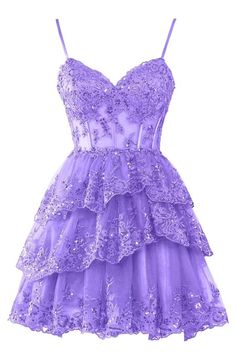 Item Details ： Product Number : C2661 Fabric:Lace Silhouette: A line Sleeves：Sleeveless Back Style：Lace Up Lilac Homecoming Dress, 18th Birthday Dress, Dresses Short Party, Mini Prom Dress, Homecoming Dresses For Teens, Mini Gown, Homecoming Dress Short, Mini Prom Dresses, Short Party Dress