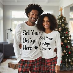 Elevate your Holiday designs with our african american Christmas tshirt mockups featuring diverse models and holiday backgrounds. Don't miss the opportunity to offer your customers a unique and inclusive holiday mock-up by adding this simple long sleeve t-shirt mockup to your catalog. A good mockup goes a long way with purchasing power. Very beginner friendly to use.  ❗Please remember that this is a DIGITAL file only. You will not receive a t-shirt. ❗ 📩 What's included: * 1 JPG file Resolution: African American Christmas Tshirts, Holiday Backgrounds, African American Christmas, Diverse Models, African American Couples, American Couple, American Christmas, Plaid Pajama, Purchasing Power