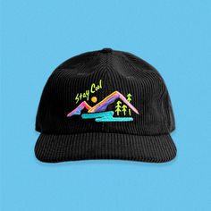 As child of the early 90s, I felt like it was high time I came up with a design that felt 90s, on an equally retro hat. Embroidered directly onto a super soft corduroy hat, that's sure to become your new favorite.  As always, designed, digitized, and embroidered by me in my studio in Oregon! Each hat is made to order and made with the highest quality thread. If you're looking for a product made by the person who designed it, you've come to the right place!  Please note: these hats are somewhere Cute Baseball Hats, Retro Hat, Corduroy Hat, Retro Hats, Hat Fits, Early 90s, It's Hard, Stay Cool, Trucker Cap