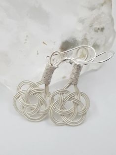 Fine Silver Handknit Wire Wrapped Vintage Earrings, Christmas Women Gift, Birthday Jewelry Mother Of Groom, Vintage Earring, Birthday Jewelry, Earrings Christmas, Design Jewelry, Fall Design, Christmas Gifts For Women, Mother Of The Groom, Christmas Women