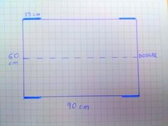 a drawing of a rectangle is shown on a piece of paper with the measurements