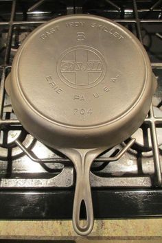 a frying pan sitting on top of an oven