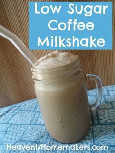 low sugar coffee milkshake in a mason jar