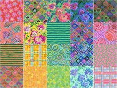 a collage of different patterns and colors