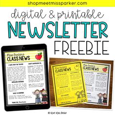 a digital and printable newsleter freebie for teachers to use with their students