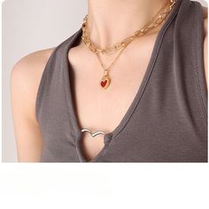 Style: Female Material: Titanium Steel, Mother of Pearl Shell Pearl Type: Cultured Pearl Color: White Necklace Length: 40+5cm Trendy Red Heart Pendant Necklace, Trendy Red Charm Necklaces For Valentine's Day, Trendy Red Pendant Necklace, Metal Heart Pendant Necklace For Valentine's Day, Trendy Red Heart Necklace For Valentine's Day, Valentine's Day Metal Heart Necklace, Trendy Red Charm Necklace With Clavicle Chain, Open Heart Necklace With Chain, Trendy Red Jewelry With Chain