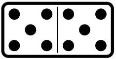 a black and white image of two dices with four on each side, in the middle