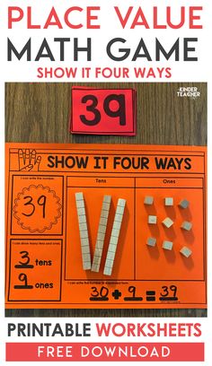 the place value math game show it four ways with free printable worksheets