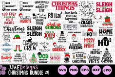 christmas svg bundle for silhouettes, cricut and other cutting machine designs