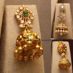 Jhumkas Gold, Gold Jhumkas, Diamond Jhumkas, Gold Jhumka Earrings, Buy Gold Jewelry, Gold Necklace Indian, Gold Jewelry Simple Necklace, Wedding Jewellery Collection, Beaded Jewels