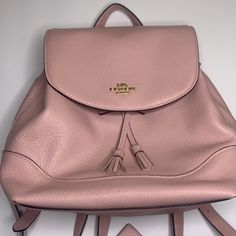 Just Removed The Tags Brand New Never Used Blush Pink Coach Backpack Luxury Pink Leather Backpack For Daily Use, Pink Leather Backpack With Detachable Strap, Chic Pink Backpack With Adjustable Strap, Pink Leather Backpack For Everyday Use, Pink Leather Travel Backpack With Removable Pouch, Pink Rectangular Leather Backpack For Everyday Use, Pink Backpack With Detachable Strap, Blush Travel Bag With Dust Bag Included, Daily Use Pink Backpack With Detachable Strap