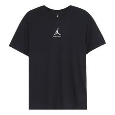 Air JordanLogo Tee Black T-shirt Flying Man, Air Jordan Logo, Jordan Logo, Marina Blue, Man Logo, University Blue, Sports Logo, Black T Shirt, Round Collar