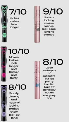 Rating my mascaras #mascarawishlist Maquillage On Fleek, Makeup For Black Skin, Face Makeup Tips