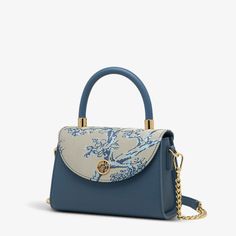 Embroidery Leather Shoulder Handbag Luxury Jacquard - SinoCultural Luxury Traditional Shoulder Bag For Everyday Use, Luxury Versatile Shoulder Bag For Spring, Luxury Spring Shoulder Bags, Luxury Blue Functional Shoulder Bag, Luxury Blue Shoulder Bag With Adjustable Strap, Luxury Everyday Bag With Single Shoulder Strap, Luxury Traditional Bags For Everyday Use, Luxury Blue Everyday Shoulder Bag, Luxury Green Traditional Shoulder Bag