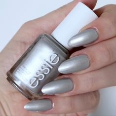 Essie Nail Polish Color In My Orbit 1585 0.46 Fl Oz Brand New Gray Nail Polish, Disney Princess Nails, Essie Nail Polish Colors, Sinful Colors Nail Polish, Gray Nail, Nail Printer, Nail Art Set, Nail Envy, Metallic Nails