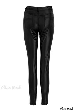 Olivia Mark - Professional Womens Navy Blue Solid Skinny High-Waisted Pencil Pants Straight Leg Leggings For Night Out, Trendy High Rise Leggings For Work, Tight Straight Leg Leggings For Night Out, Chic High-rise Leggings For Workwear, Chic High Rise Leggings For Work, Trendy High Waist Leggings For Work, Stretch Leggings With Pockets For Night Out, Trendy High Waist Jeggings For Work, Chic High Waist Leggings With Pockets