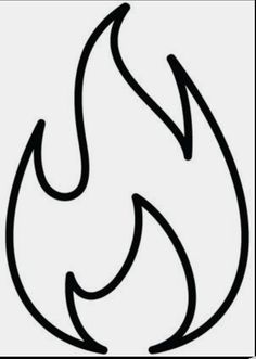 a black and white drawing of a fire with the letter h in it's center