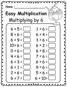 the worksheet for addition to multiplying by 6 is shown in black and white