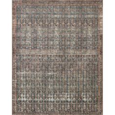 an area rug with different colors and patterns