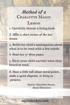 a wooden box with the words method for charlotte mason lesson written in front of it