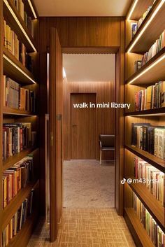 an empty library with bookshelves full of books