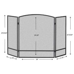 an image of a room divider with measurements