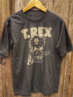 T. REX 100% Cotton New Vintage Band T-Shirt (Front View) - Vintage Band Shirts T Rex Band, Types Of Cotton Fabric, Tupac Shirt, Vintage Band Shirts, Vintage Band T Shirts, Shirt Wrinkles, Desert Boot, Clothing Pieces, Music Taste