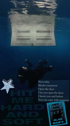 an advertisement for a computer that is under water with the words hit me hard and soft on it