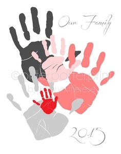 an image of a hand print with the words on family 2013 in red and black