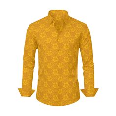 Step into the groovy vibes of the 70s with our Hippie Shirt for Men – a Floral Boho Shirt in a vibrant Mustard Yellow hue that captures the free-spirited essence of the era. This 70s Shirt Style, crafted from 100% polyester, ensures both comfort and durability for a stylish and laid-back look. With long sleeves and a sleek no-pocket design, this Mustard Yellow Shirt for Men is a versatile and unique addition to your wardrobe.Whether you're attending a retro-themed event or just want to infuse so Yellow Shirt Men, Yellow Floral Shirt, Mustard Yellow Top, Mustard Top, Groovy Vibes, 70s Shirts, Hippie Shirt, Boho Shirt, Yellow Shirt