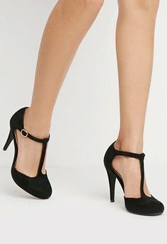 Faux Suede T-Strap Pumps | Forever 21 - 2000172999 29.90 ~ gorgeous and remind me of the barbie shoes I always thought were kind of naughty They look very bombshell Wedge Pumps Outfit, Pumps Outfit, Shoes Storage, Barbie Shoes, Wedge Pumps, Strap Pumps, Heels & Wedges