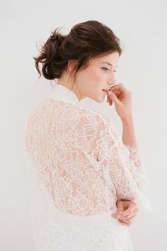 Tulip French lace & silk bridal kimono robe in Ivory | Etsy Bridal Kimono Robe, Vera Wang Wedding Gowns, Bridal Dressing Gown, French Chantilly Lace, Bridal Kimono, Vera Wang Wedding, Traditional Japanese Kimono, Silk Kimono Robe, Wedding Robe